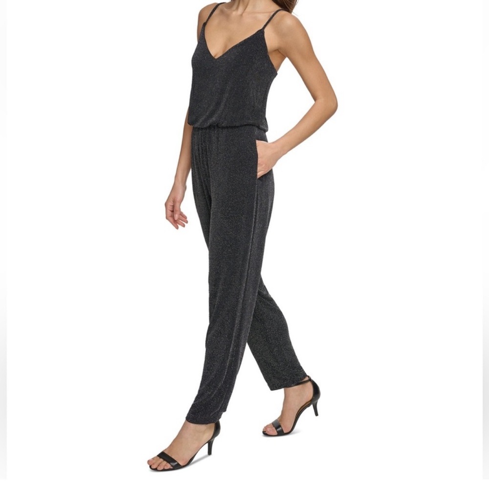 Women's Metallic Spaghetti-Strap Jumpsuit NWT SZ 14